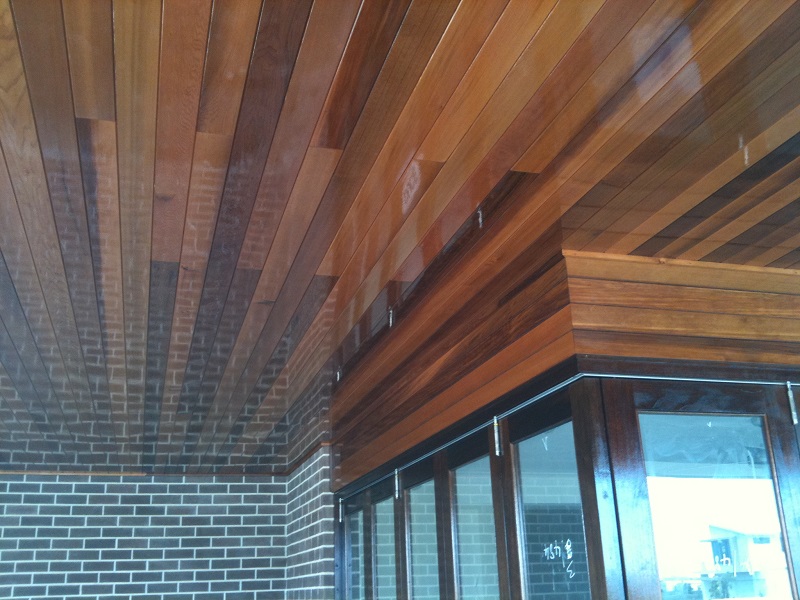 Timber cedar ceiling lining alfresco area